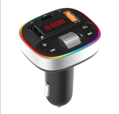 Car MP3 Player – Dual USB + PD 3.1A Fast Charge, RGB Ambient Lighting, Bluetooth FM Transmitter - T5 Car MP3 Player – Dual USB + PD 3.1A Fast Charge, RGB Ambient Lighting, Bluetooth FM Transmitter - T5
